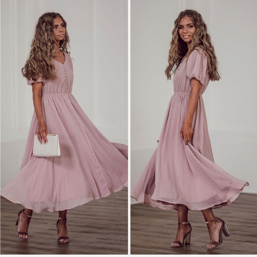 NWT SIZE S (Small) JessaKae Highbury Dress in Dusty Pink/Mauve
